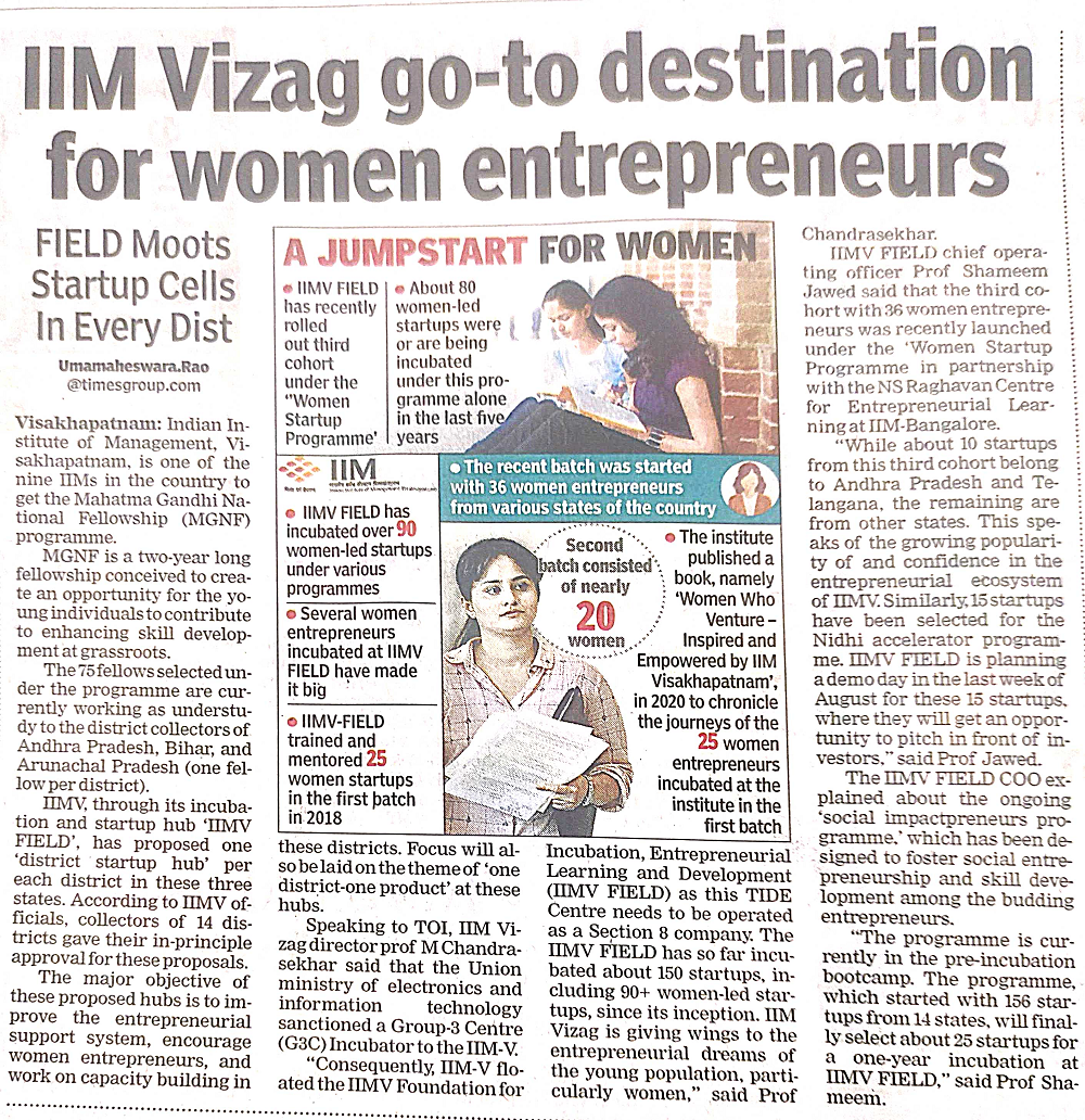 IIMV go to destination for women entrepreneurs - 10.08.2023