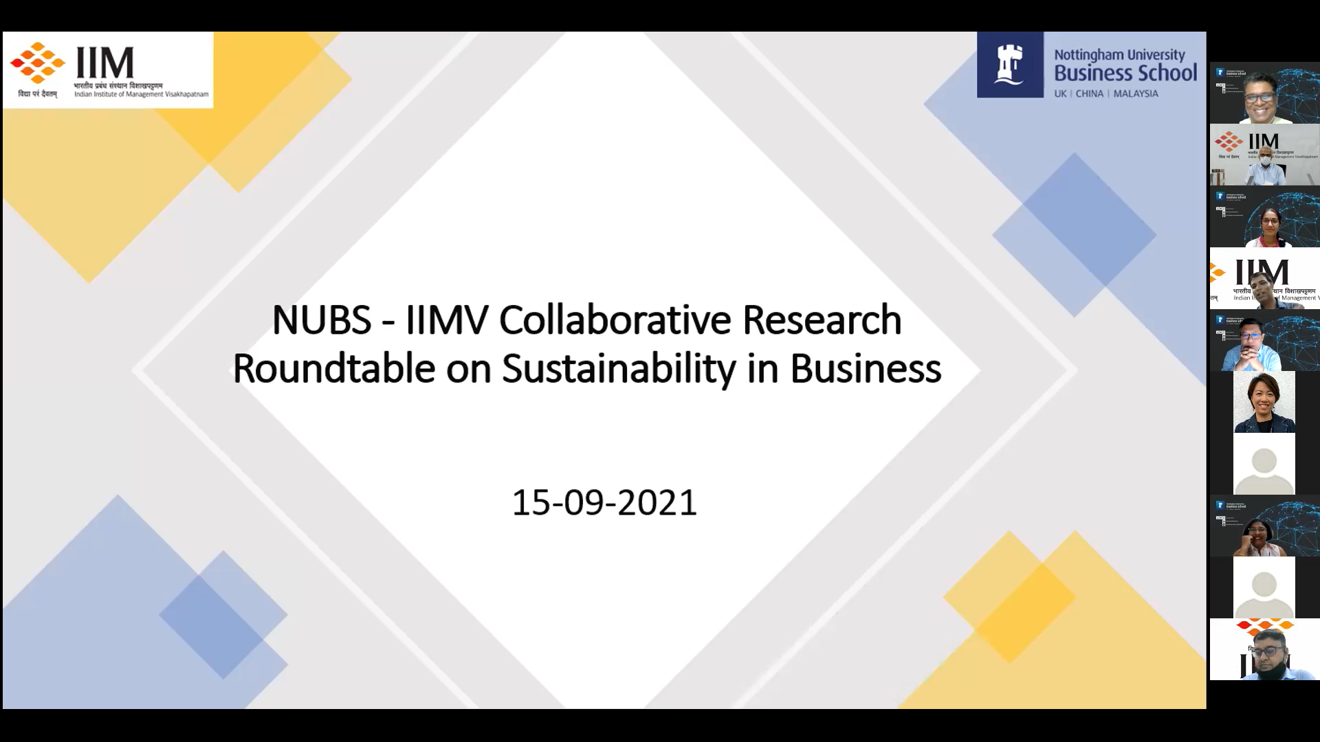 NUBS – IIMV Collaborative Research Roundtable on Sustainability in Business 7