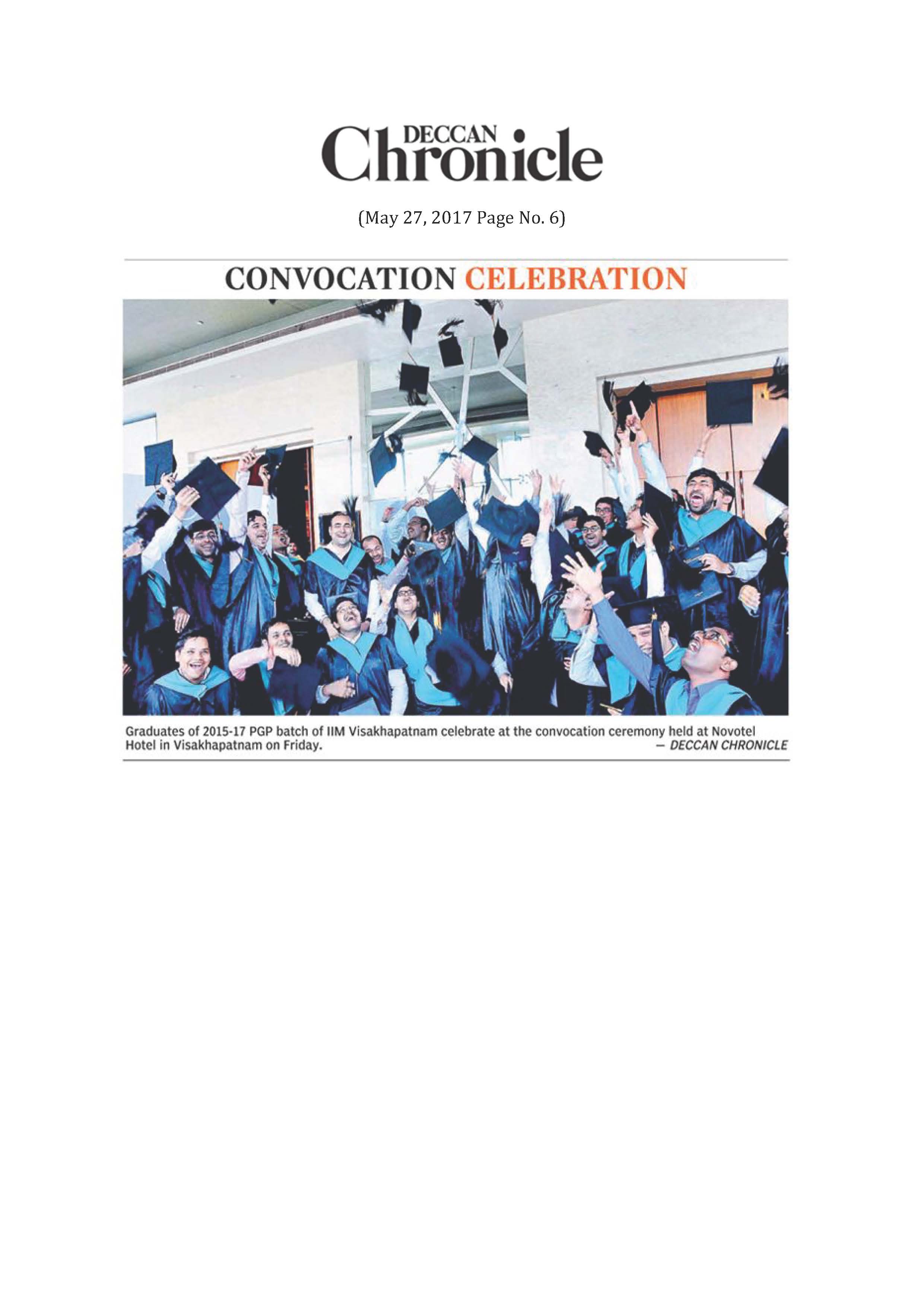 IIM Visakhapatnam First Convocation - 27.05.2017