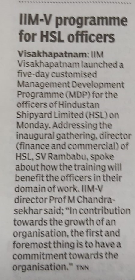 MDP Programme for HSL Officers - 16.11.2021