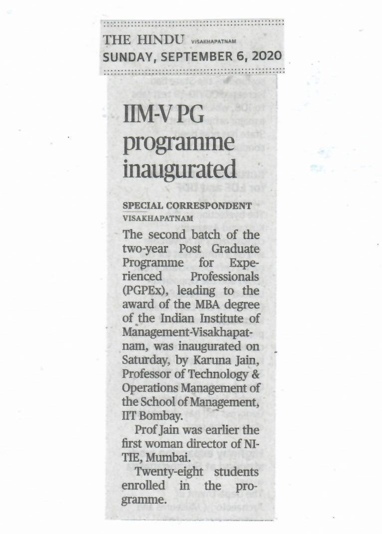 PGPEx programme inauguration - 07.09.2020