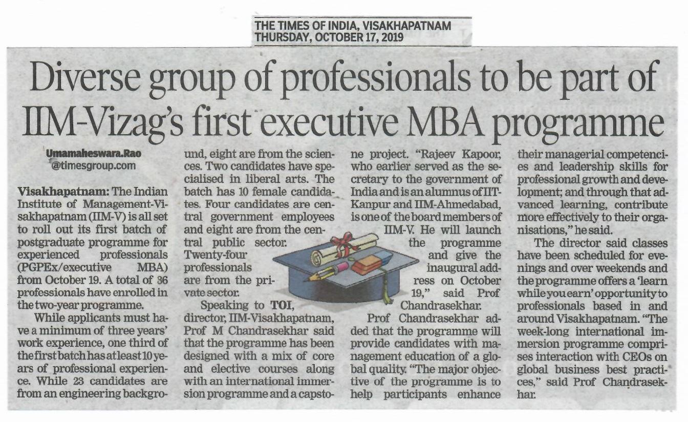 First executive MBA Programme - 17.10.2019