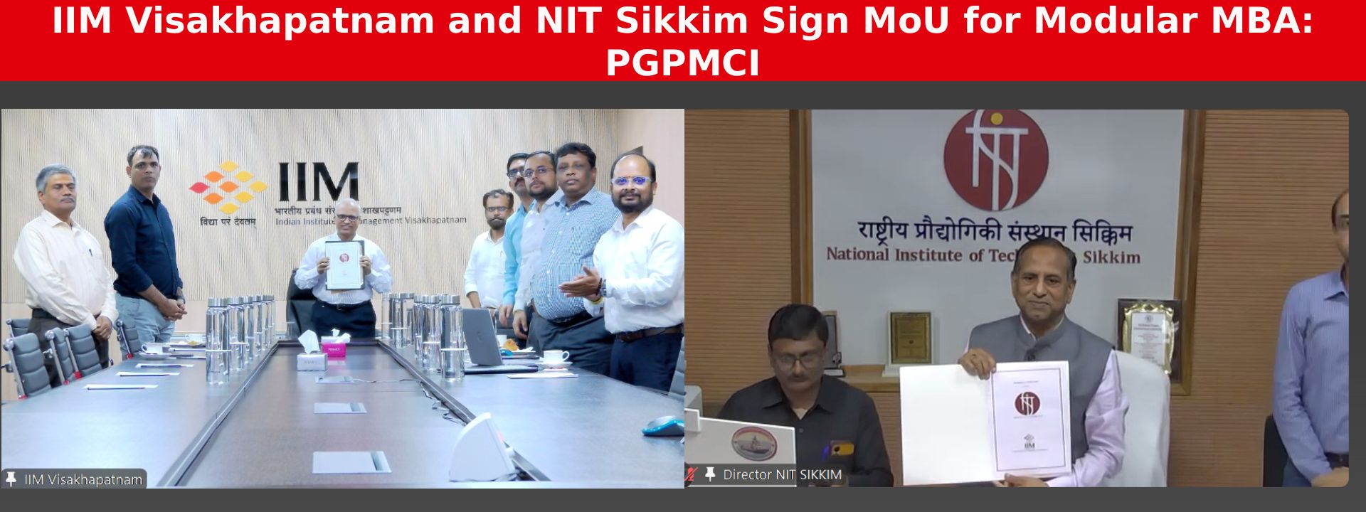 IIM Visakhapatnam and NIT Sikkim Sign MoU for Modular MBA: PGPMCI