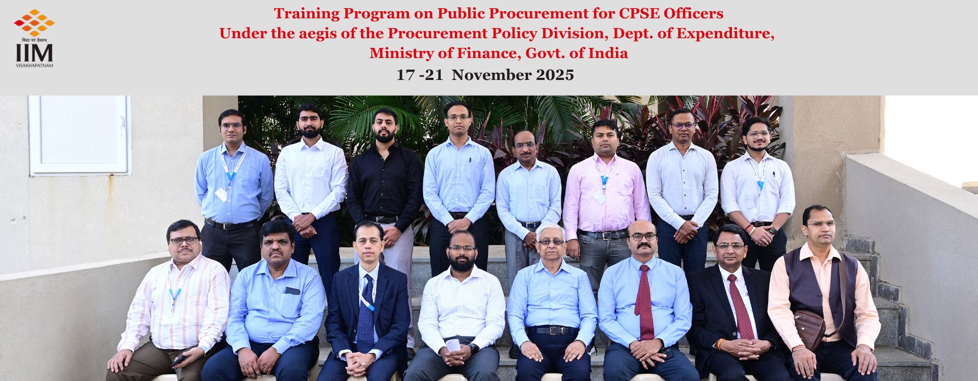 Training Program on Public Procurement for CPSE Officers Under the aegis of the Procurement Policy Division, Dept. of Expenditure, Ministry of Finance, Govt. of India