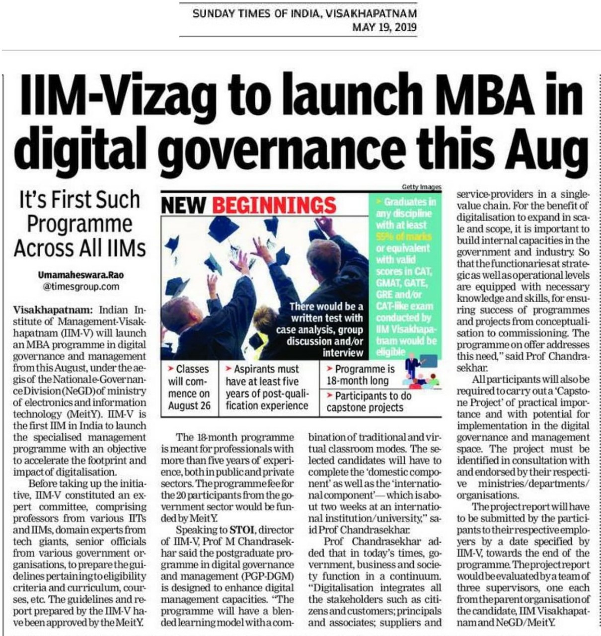MBA in Digital Governance - 19.05.2019